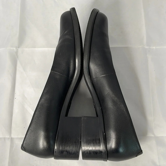 ROCKPORT Chunky Heel Pump Black Leather Round Toe Cushion Insole Minimalist 7.5 - Picture 4 of 11